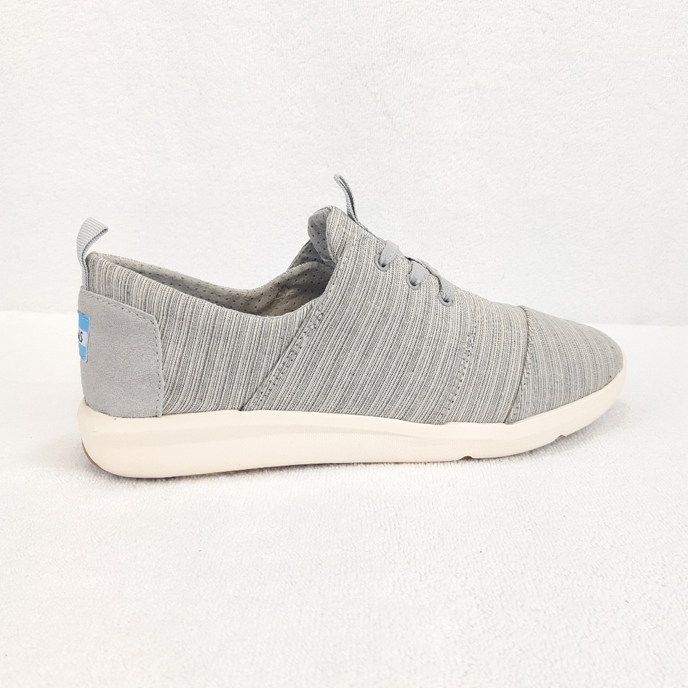 NWOT. TOMS LACE UP GRAY SNEAKERS - Picture 3 of 15
